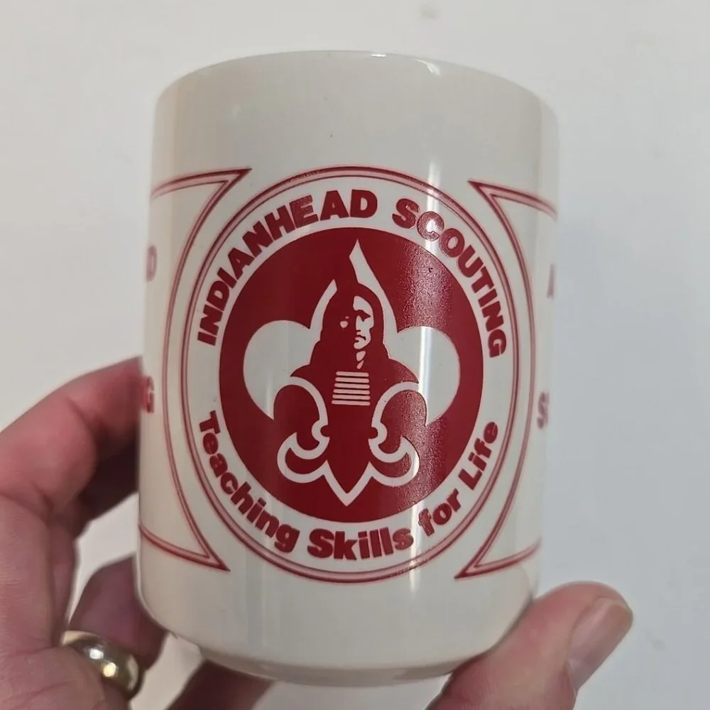 Vintage Boy Scout Mug 1988 '88 A Friend of Scouting Indianhead BSA White